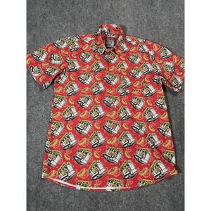 Dixxon Shirt Mens Large Red Sausage Fest Hot Dog Food Truck Button Up Party